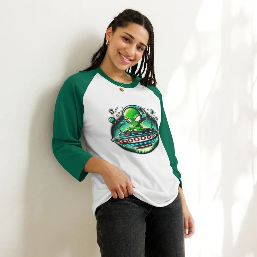 Alien DJ Baseball Style Tee - Light Torso Colors product image (64)