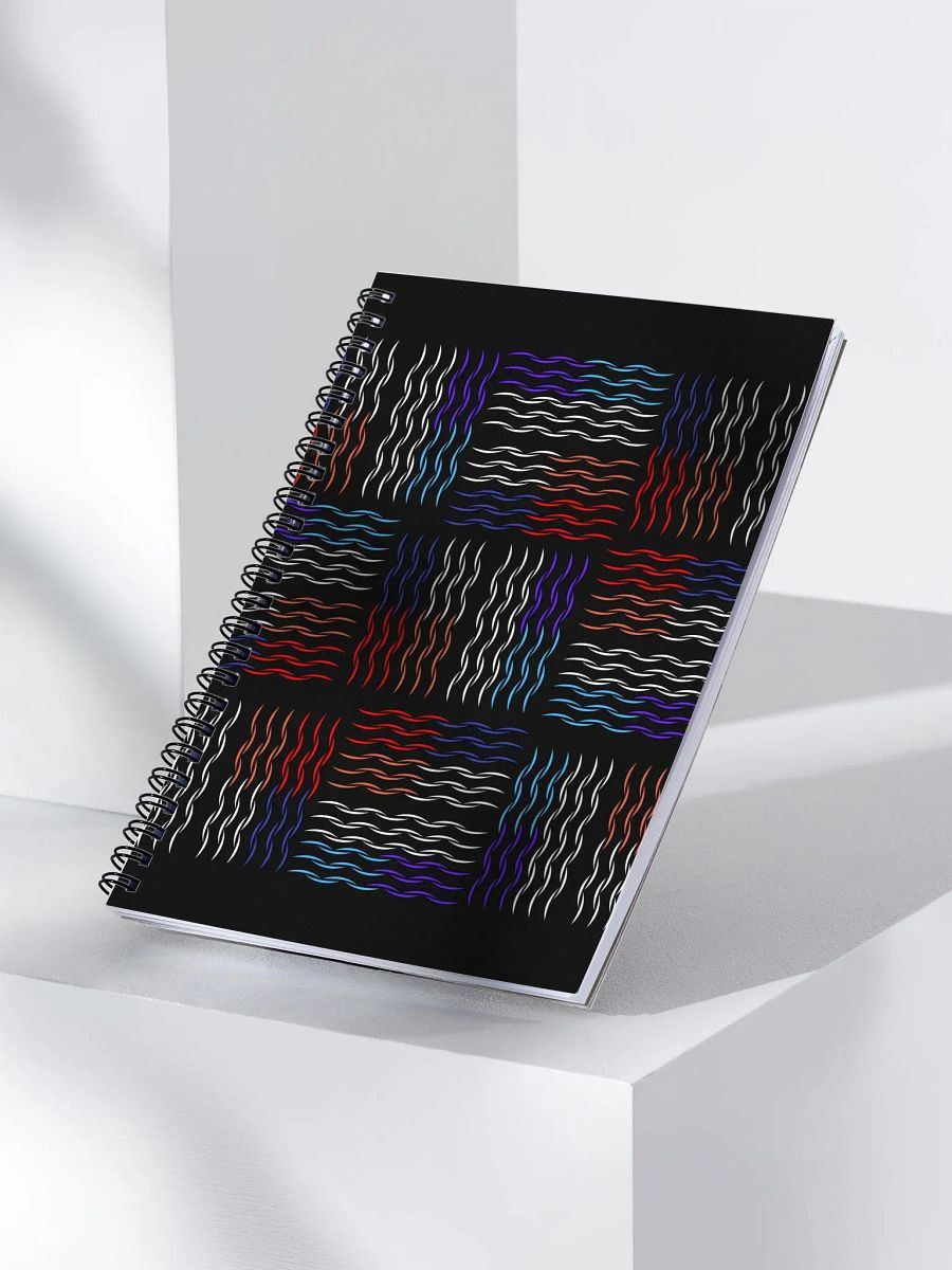 Colorful Squiggley Lines Artistic Design Spiral Notebook product image (2)