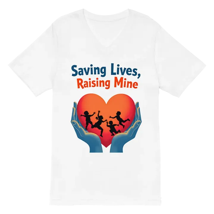 Saving Lives, Raising Mine, Heartfelt Heroes V-Neck Tee product image (6)
