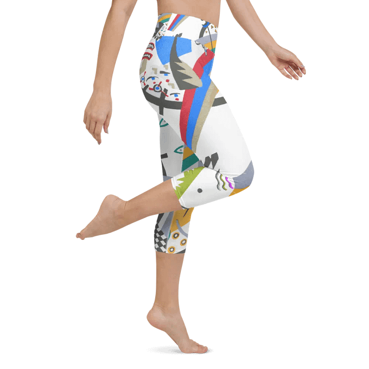 Abstract Lithographic Pattern Design Yoga Capri Legging - V4 product image (2)