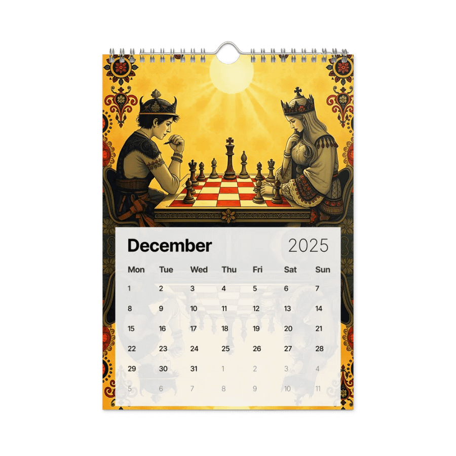 Chess Wall Calendar 2025 product image (7)