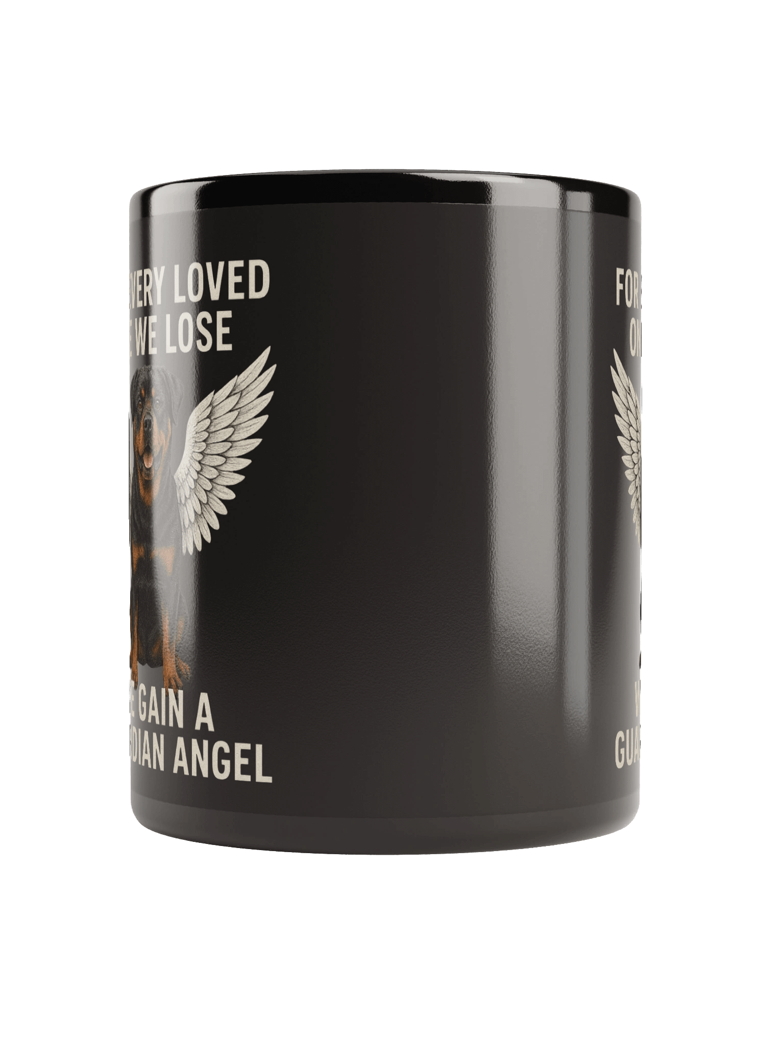 Rottweiler Guardian Angel Black Glossy Mug product image (10)