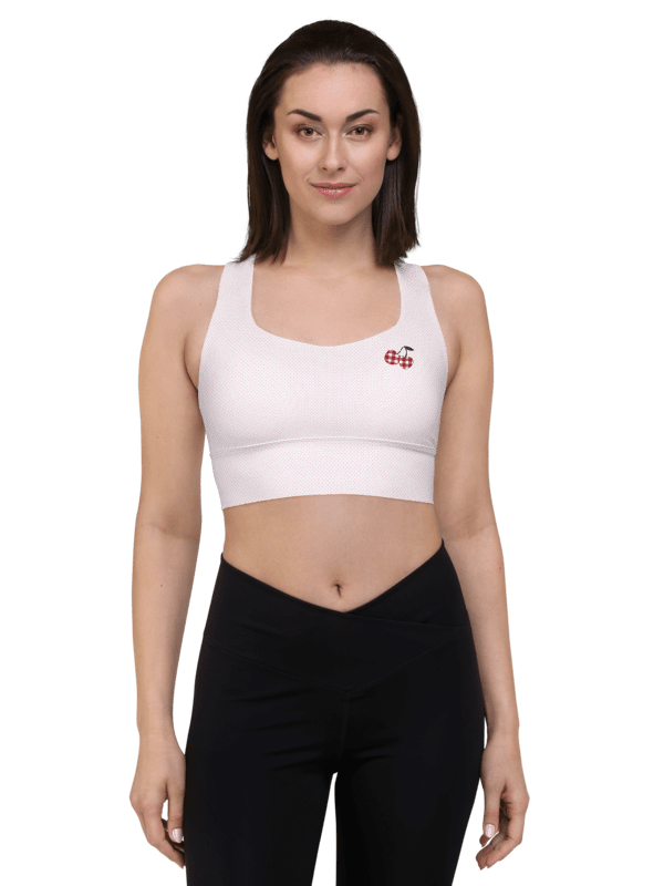 Gingham Cherry Sports Bra With Pink Polka Dots product image (3)