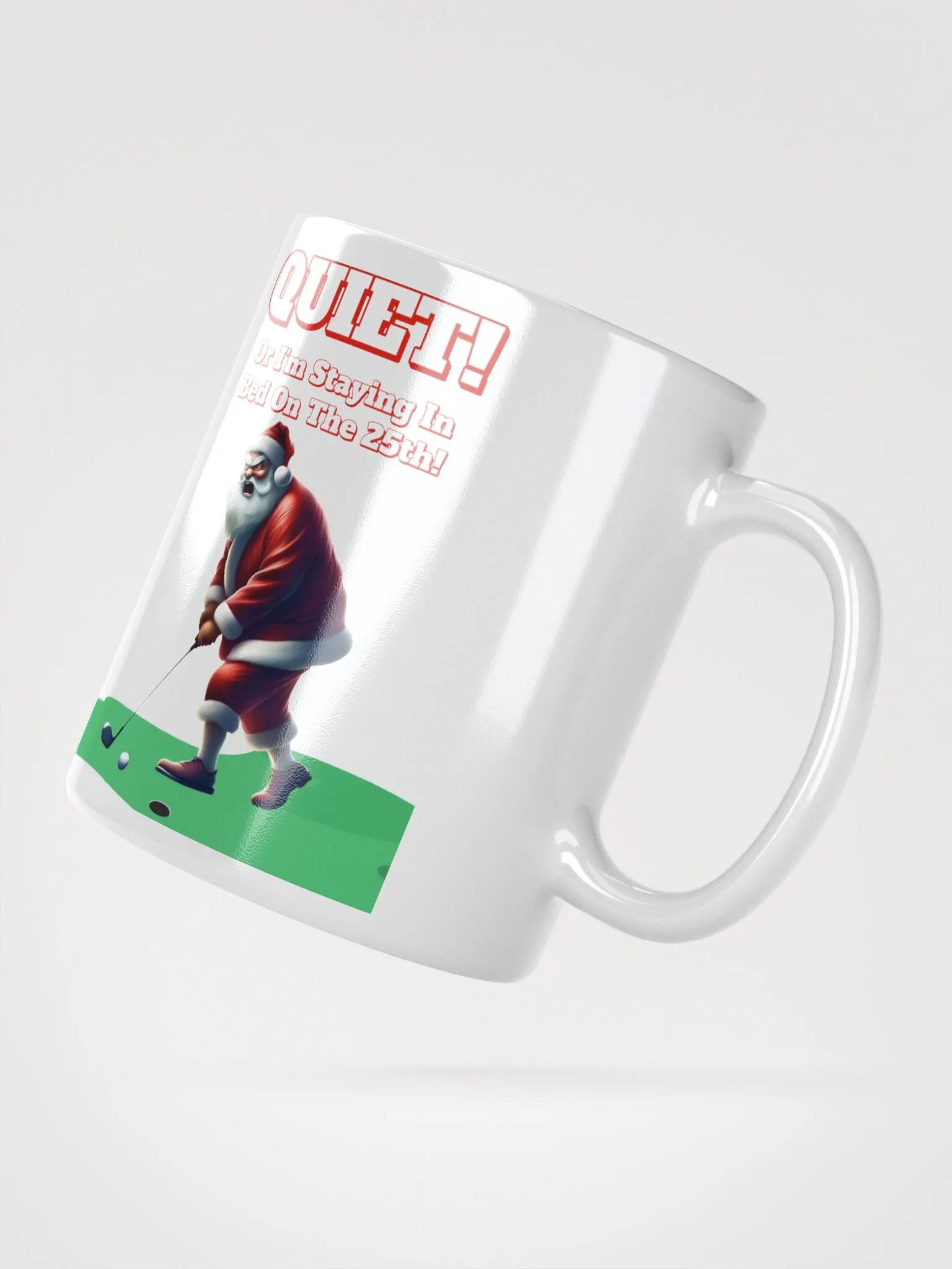 Quiet - Santa Claus Golfing White Mug product image (6)