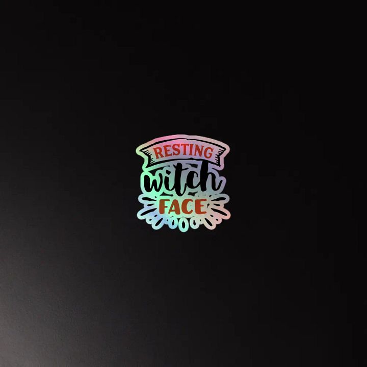 Resting Witch Face: Cut Holographic Sticker product image (4)