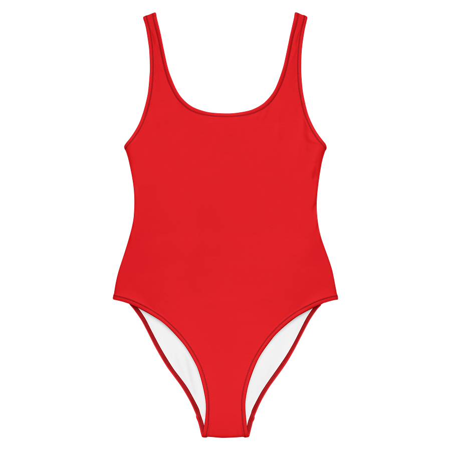 Tomato Red Solid Color Retro Inspired Women's One Piece Swimsuit product image (1)