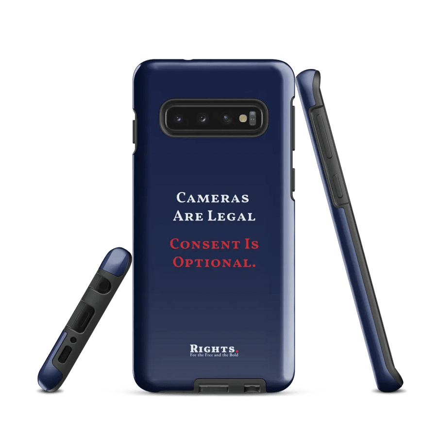 Cameras Are Legal Consent Is Optional. Samsung® Tough Case in Blue product image (1)