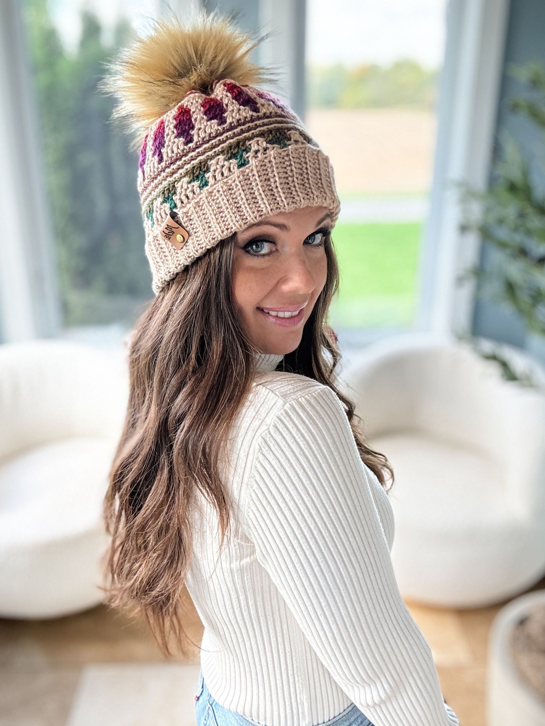 Autumn's Charm Mosaic Hat Crochet Pattern product image (4)