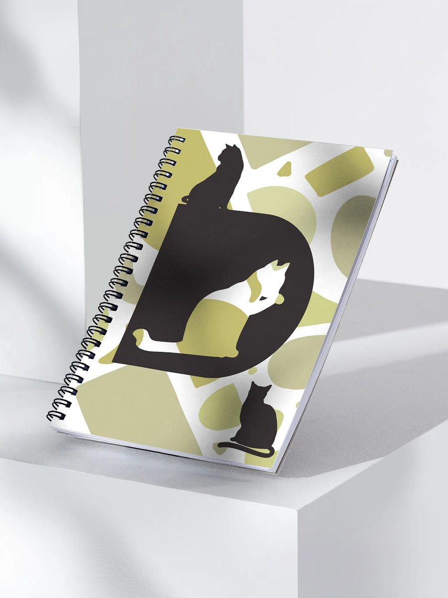 Monogram Letter D Cat Lover Geometric Greens Notebook product image (3)