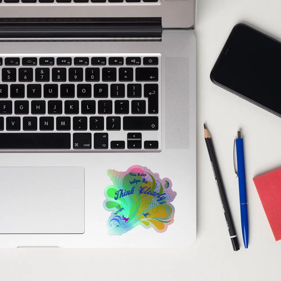 Sticker helps me think clearly droplets design with hummingbirds product image (12)
