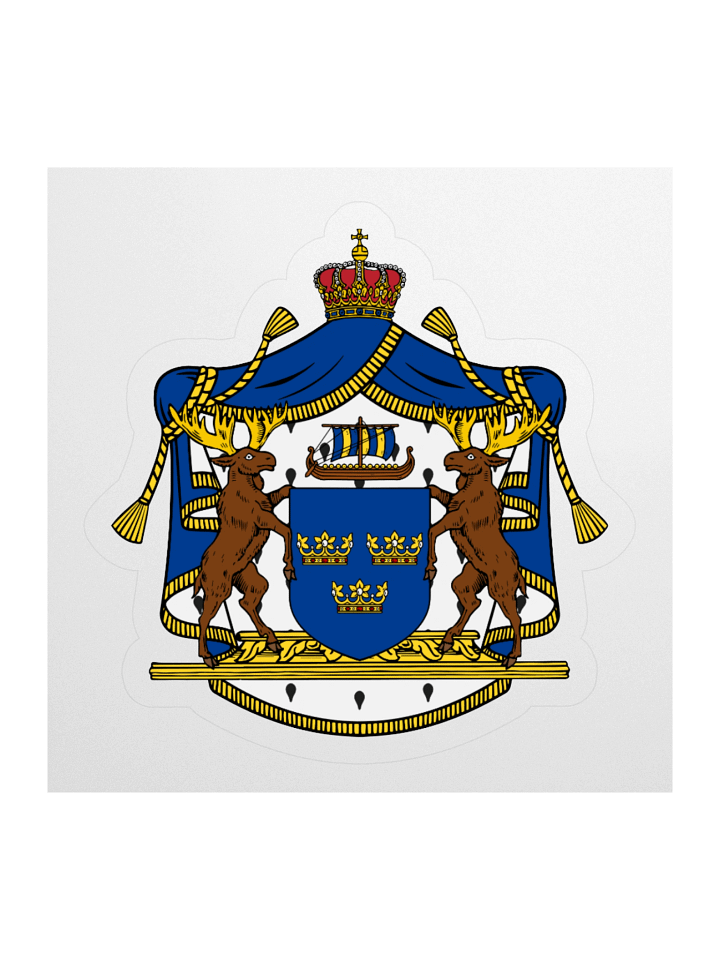 Swedish Royal Arms Kiss Cut Sticker product image (1)