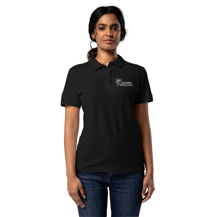 California Dreams Palm Tree Women Polo T-Shirt - Black product image (2)