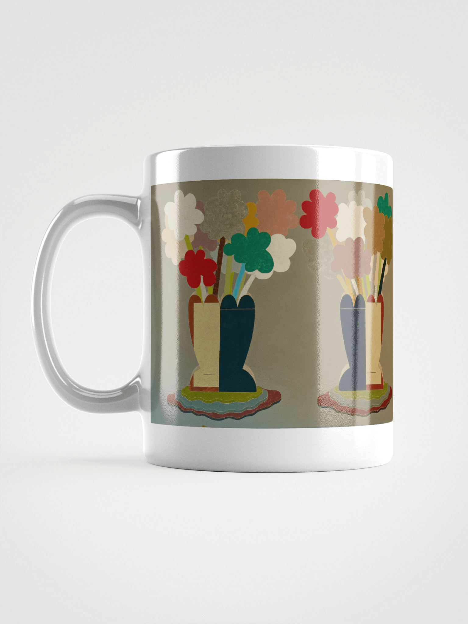 Two Flowers on White Glossy Mug product image (6)