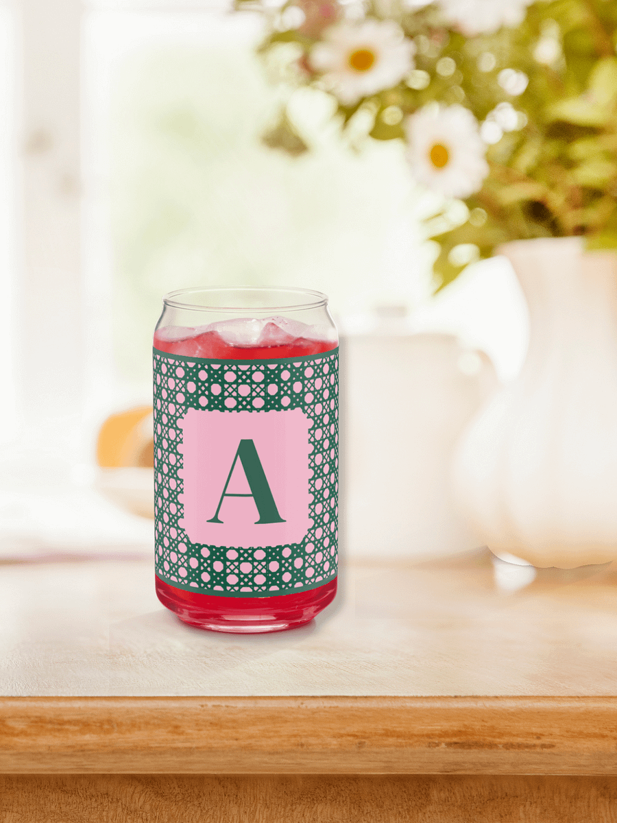 Verdant Garden Monogram A Can-Shaped Glass product image (2)