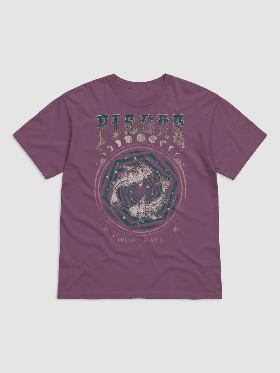 Pisces Zodiac Sign Tee | Art Nouveau-Style Grunge Streetwear T-Shirt for February 19 to March 20 Birth Months product image (2)