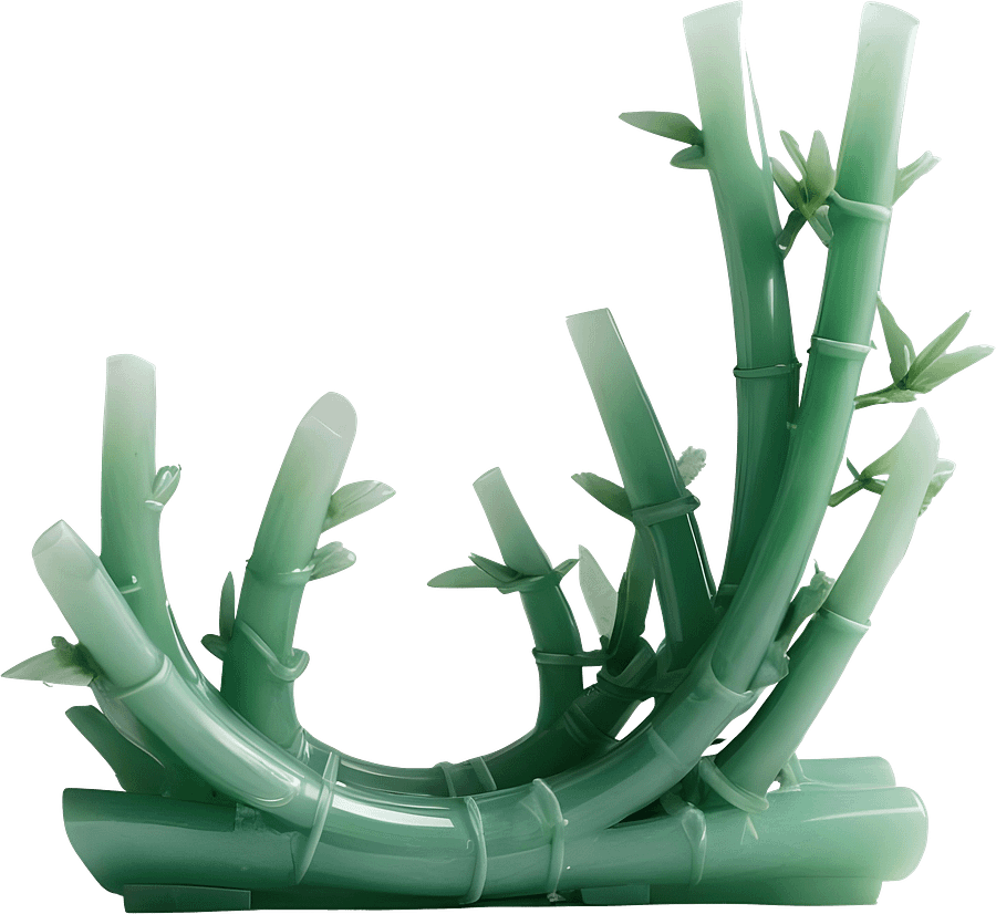 Jade Signature – Bamboo Sculpture in Green Jade PNG product image (1)
