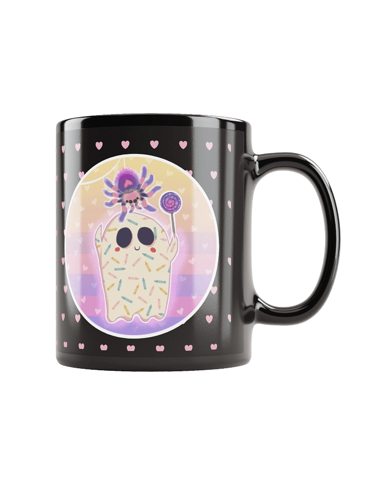 Pastel Little Ghost Spider Pet - Black Ceramic Mug product image (1)
