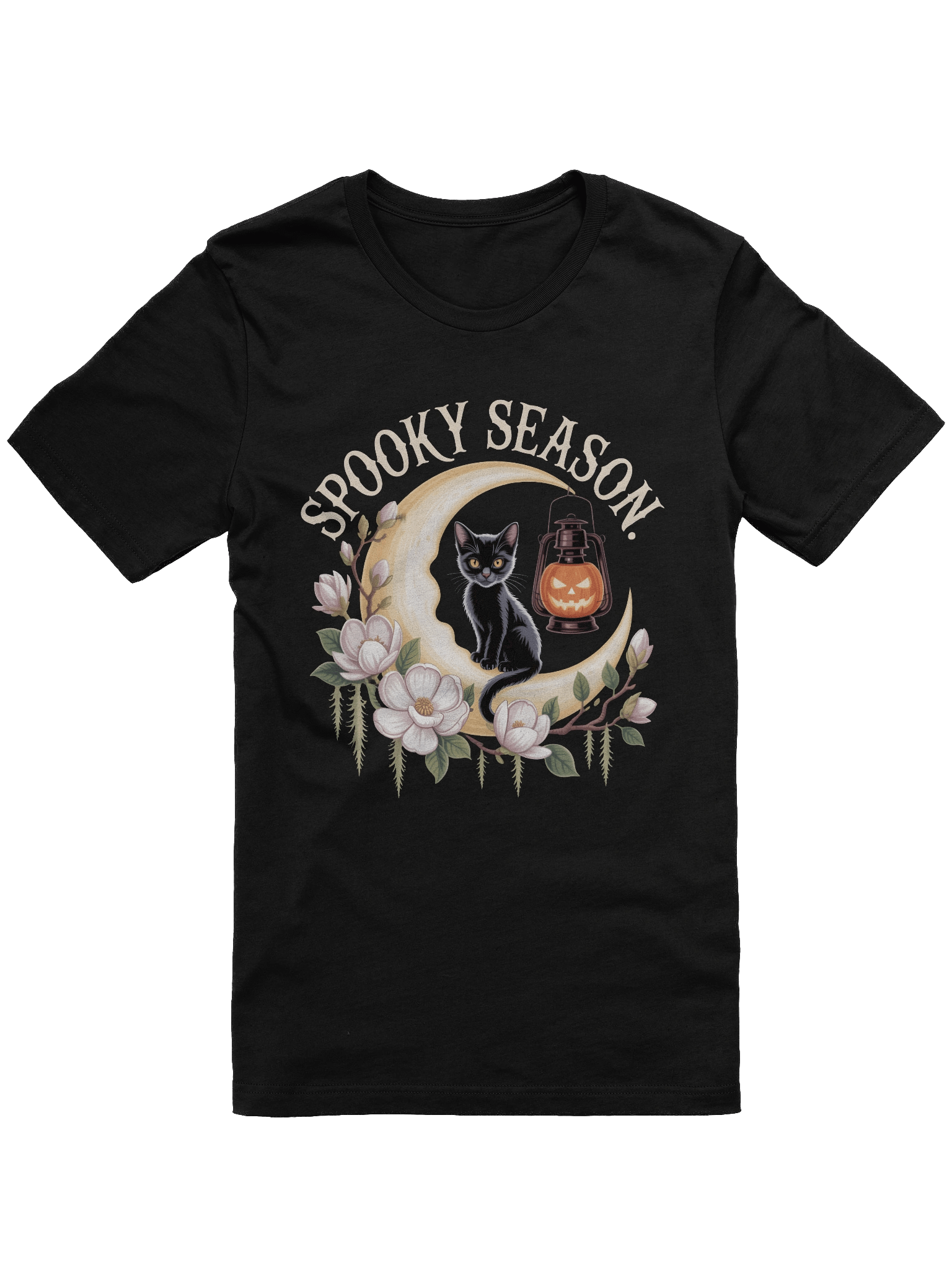 Spooky Season Cat on Moon T-Shirt product image (1)