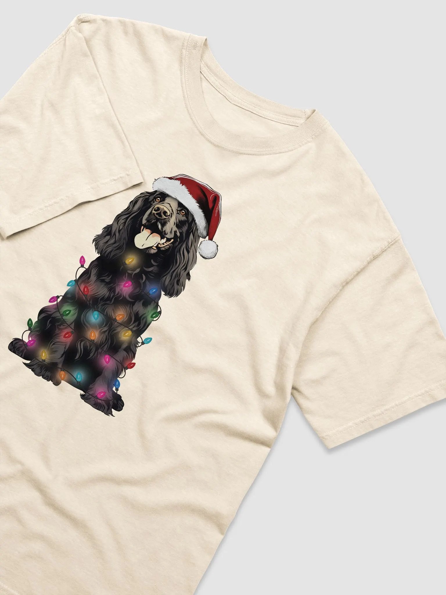 Funny Cocker Spaniel(Black) Christmas T-Shirt for Cocker Spaniel Paw-rents product image (21)