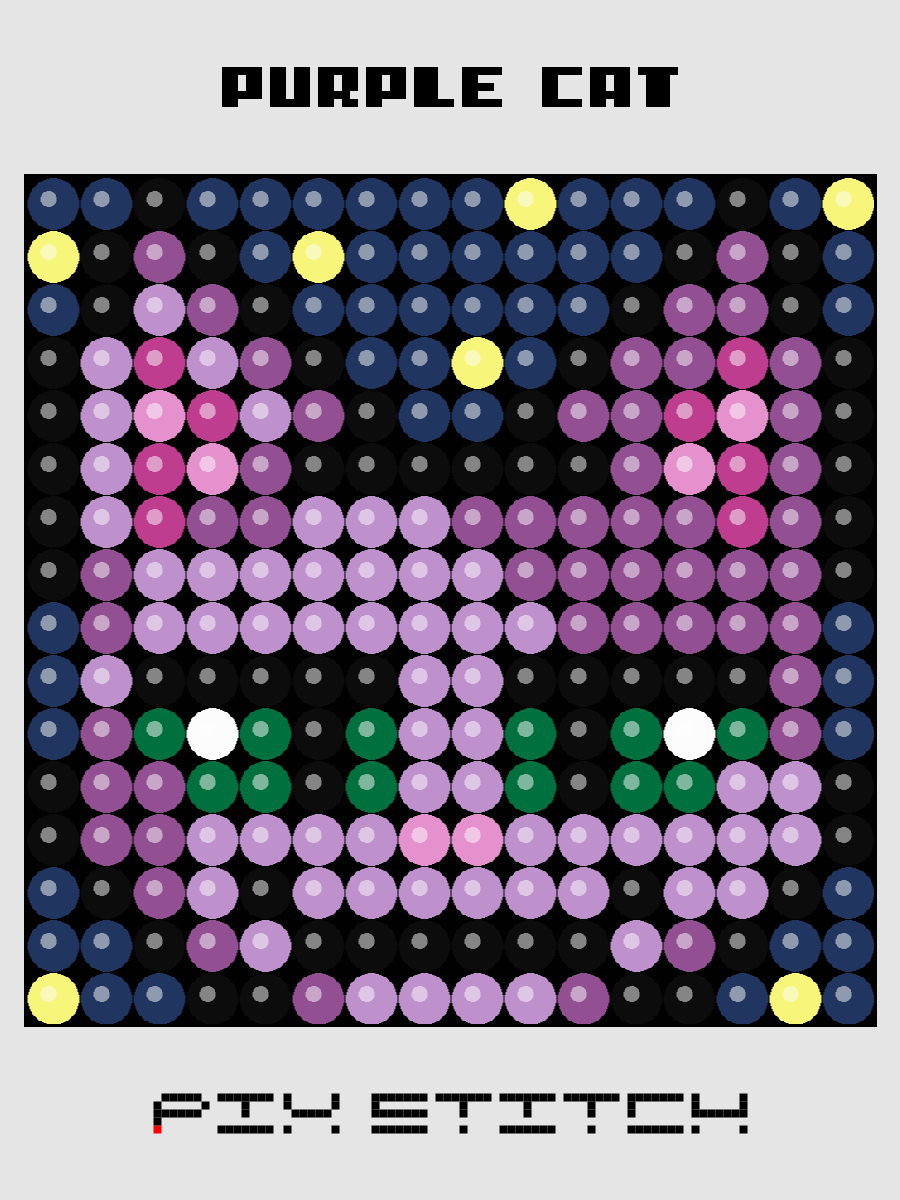 Purple Cat Pixel Art product image (1)