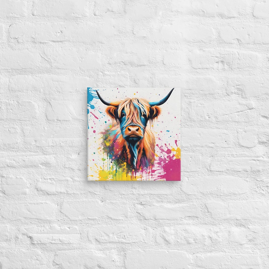 Multi Coloured Paint Splash Highland Cow Wall Art product image (14)
