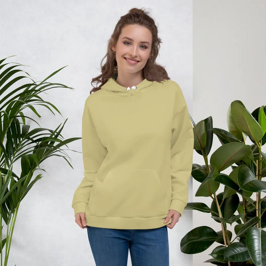 Plain Medium Yellow Soft Summer Unisex Recycled Polyester Heavyweight Premium Hoodie by Treasure Pie product image (6)