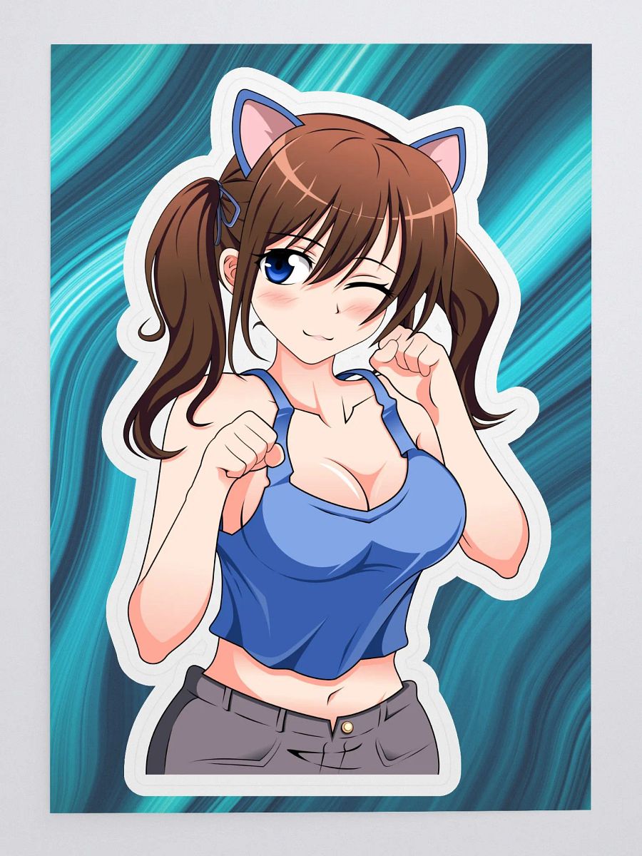 Catgirl Zarra kiss cut 5.83″ × 8.27″ sticker product image (3)