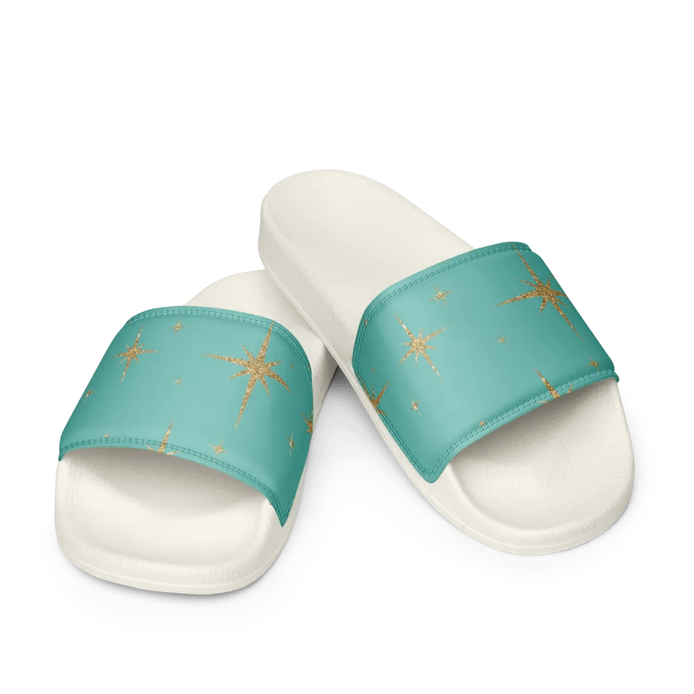 REAL Women's Slides - Teal with Gold Stars product image (8)
