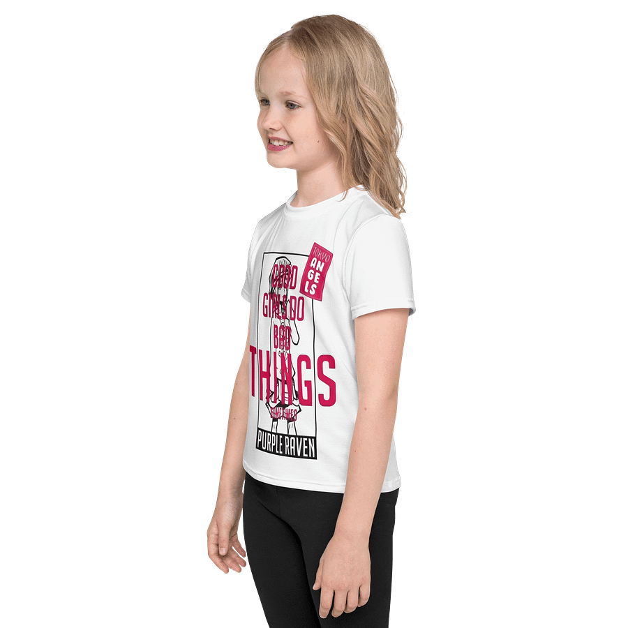Kids Crew Neck T-Shirt Good Girl Lettering All-Over Print product image (3)