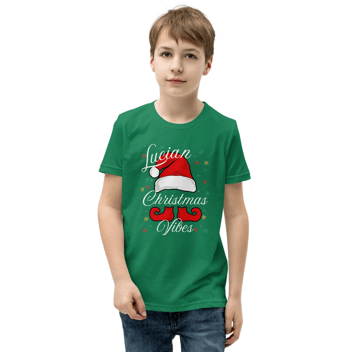 Festive Santa Hat and Elf Shoes Youth T-Shirt product image (2)