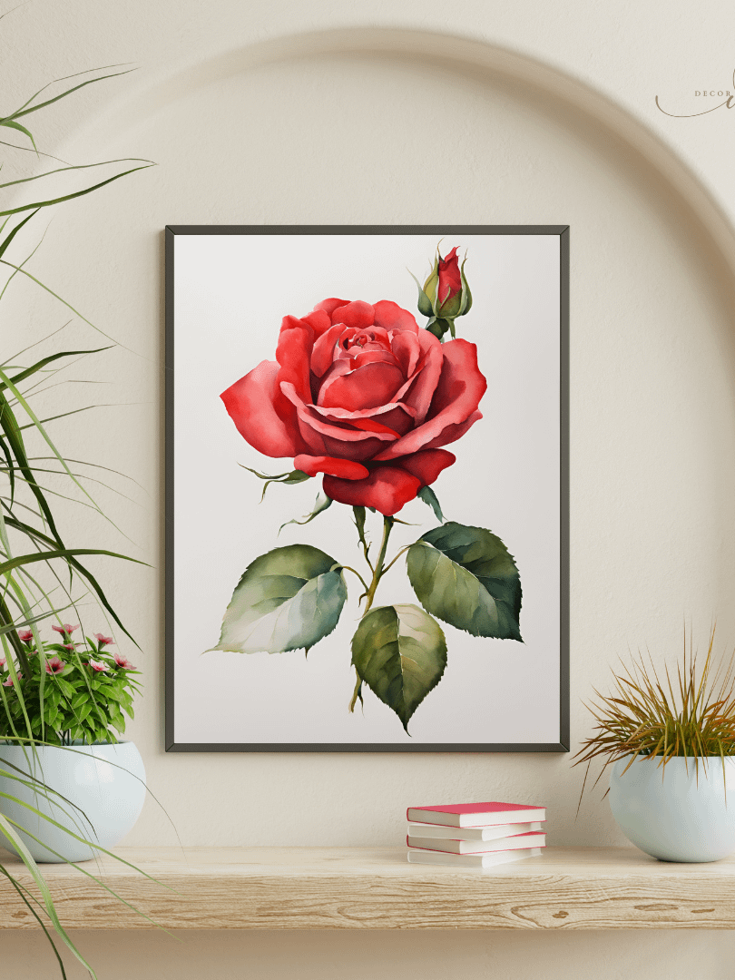 Watercolour Painting Printable Wall Art of ROSE product image (2)