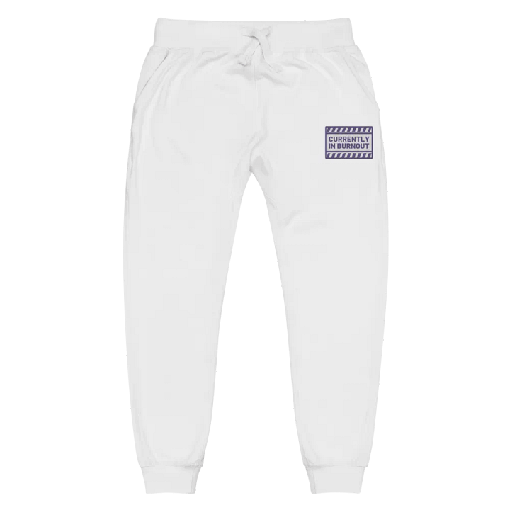 CURRENTLY IN BURNOUT (purple design) embroidered fleece joggers product image (14)