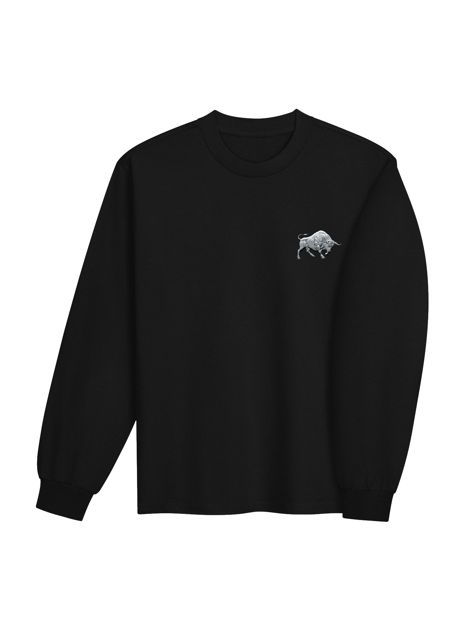 The Great Silver Bull Embroidered Long Sleeve T-Shirt product image (4)