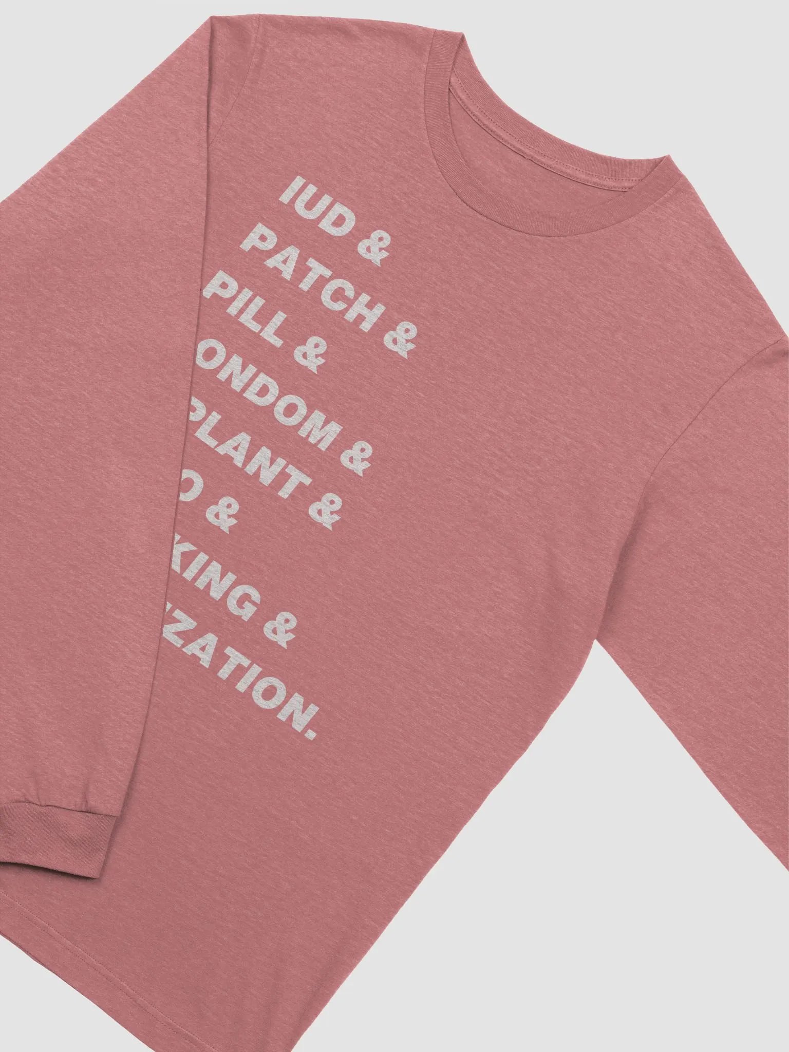 birth control & (long tee with light font) product image (3)