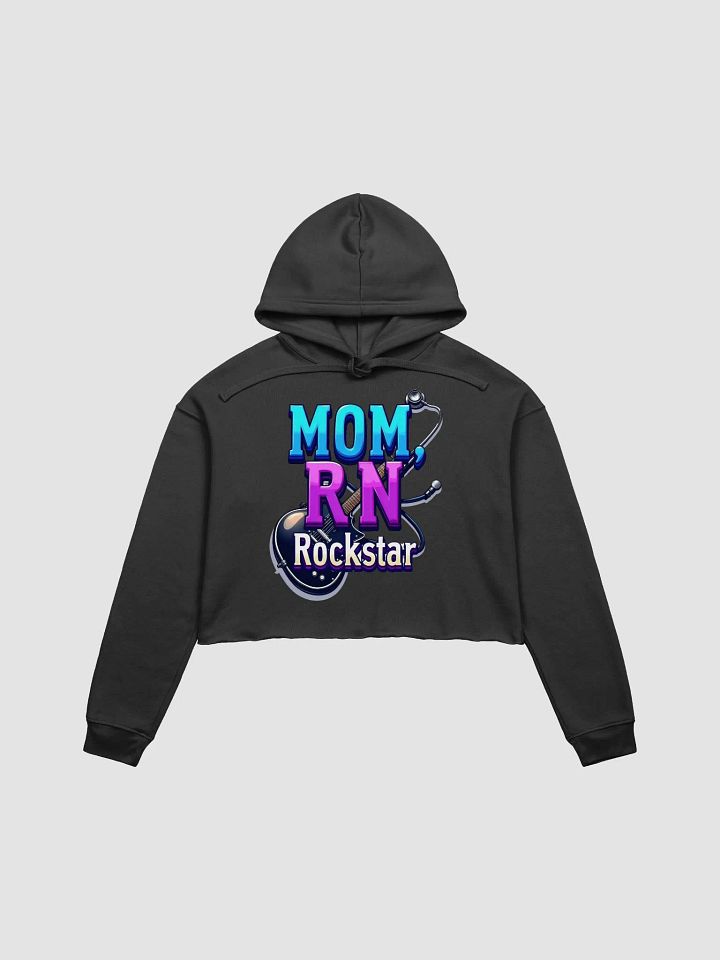 Rockstar, RN, mom, guitar Tribute Crop Hoodie product image (2)