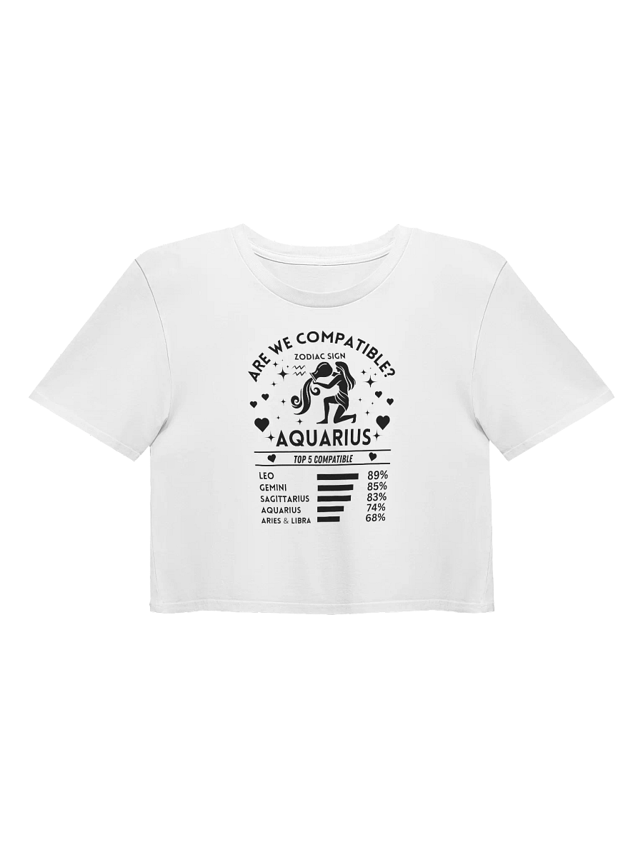 Aquarius Zodiac Sign Romantic Compatibility - Light Colors - AS Colour Women's Premium Crop Top product image (3)
