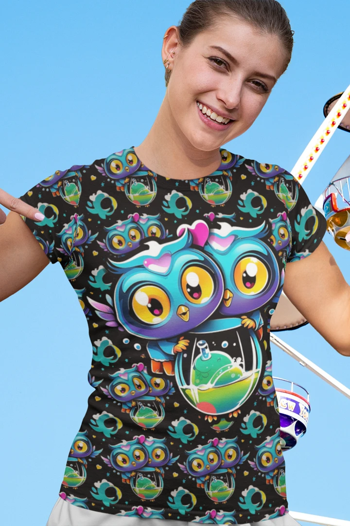 Kawaii Owls All Over Print T-shirt product image (1)