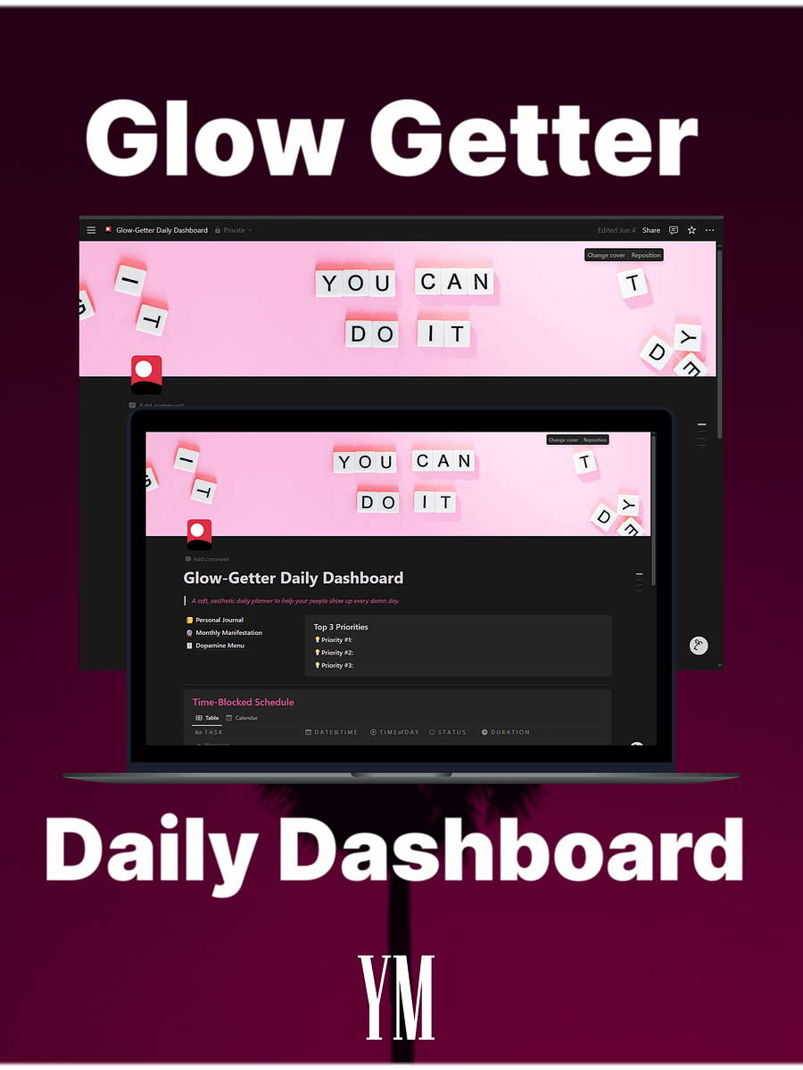 Glow Getter Notion Dashboard product image (1)
