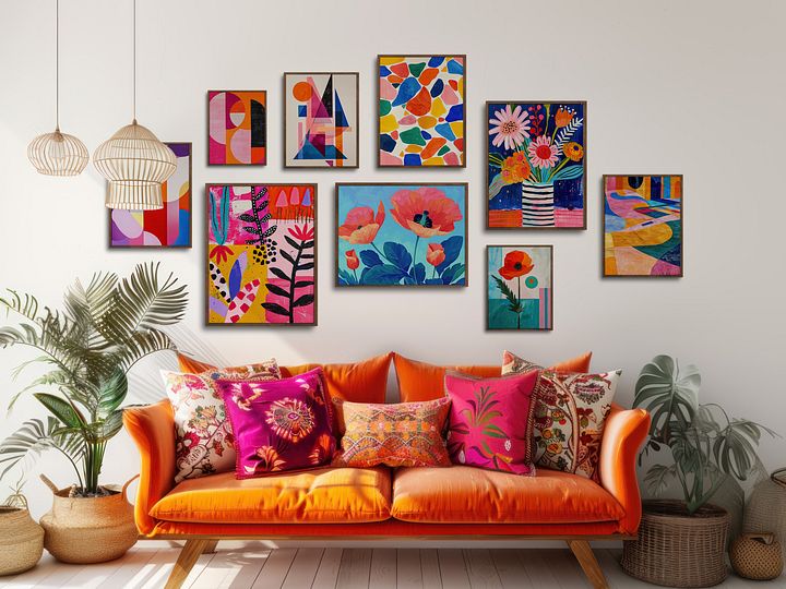 Maximalist Abstract Gallery Wall Set of 9 DIGITAL Prints product image (2)