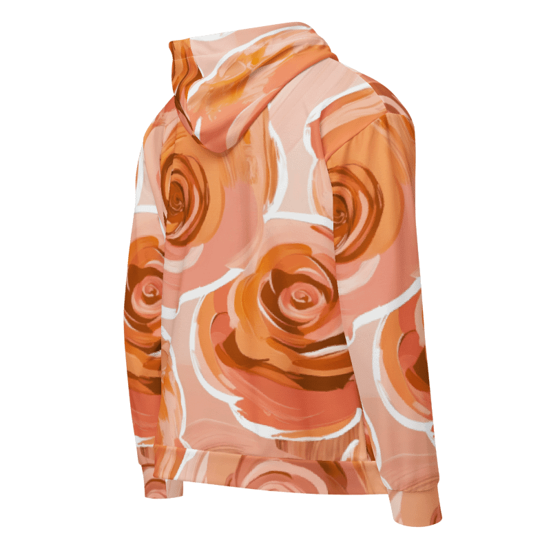 Eco-Friendly All-Over Print Rose Zip Hoodie – Recycled Unisex Fleece Lined Hoodie with Soft Cotton Feel (XS–3XL) product image (7)