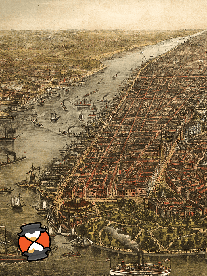 New York City 1873 Framed Poster Print – Hand-Drawn Historic Map Print product image (2)