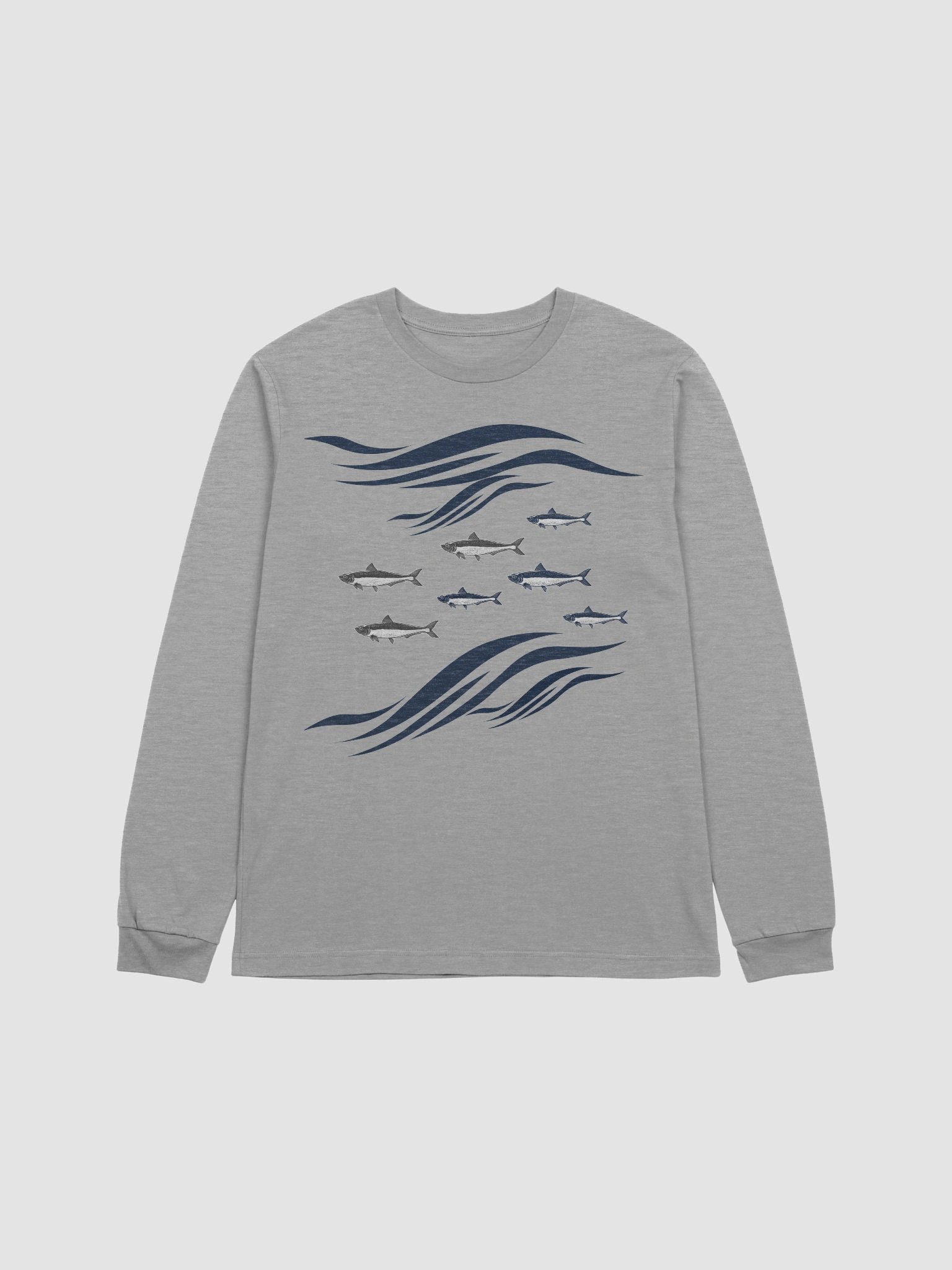 Sardines In Waves Supersoft Lightweight Long Sleeve T-Shirt product image (1)