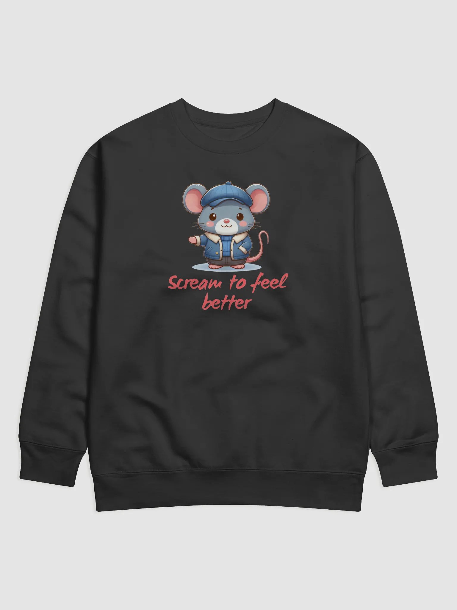 Whimsical Mouse Scream Premium Sweatshirt product image (1)