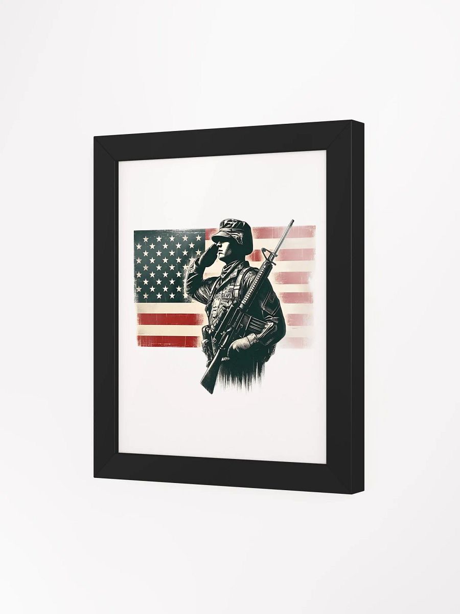Saluting Soldier - Proud USA Patriotic Tribute Vintage Framed Poster product image (29)