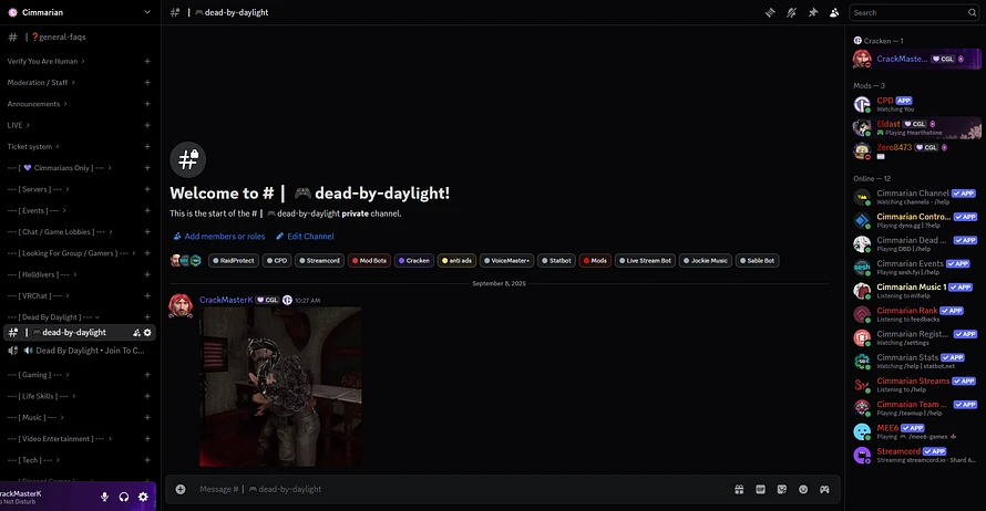 Dead By Daylight Discord Channel
