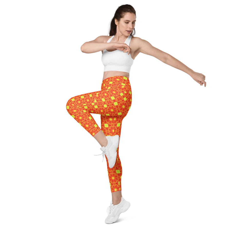 Abstract Repeating Orange Flower Leggings product image (11)