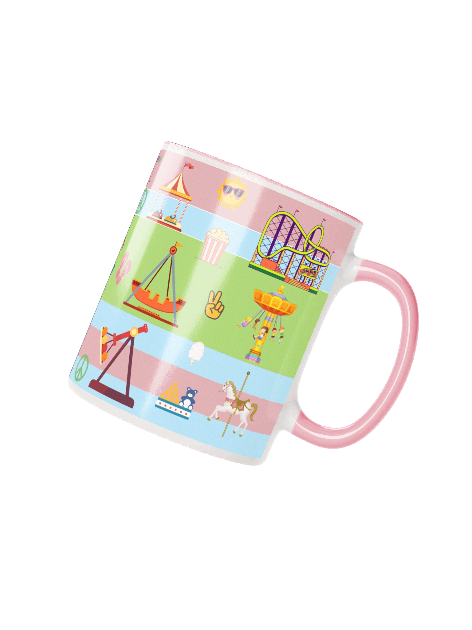Pastel Park Vibes Mug – Roller Coaster & Carnival Ride Ceramic Cup for Theme Park Fans product image (2)