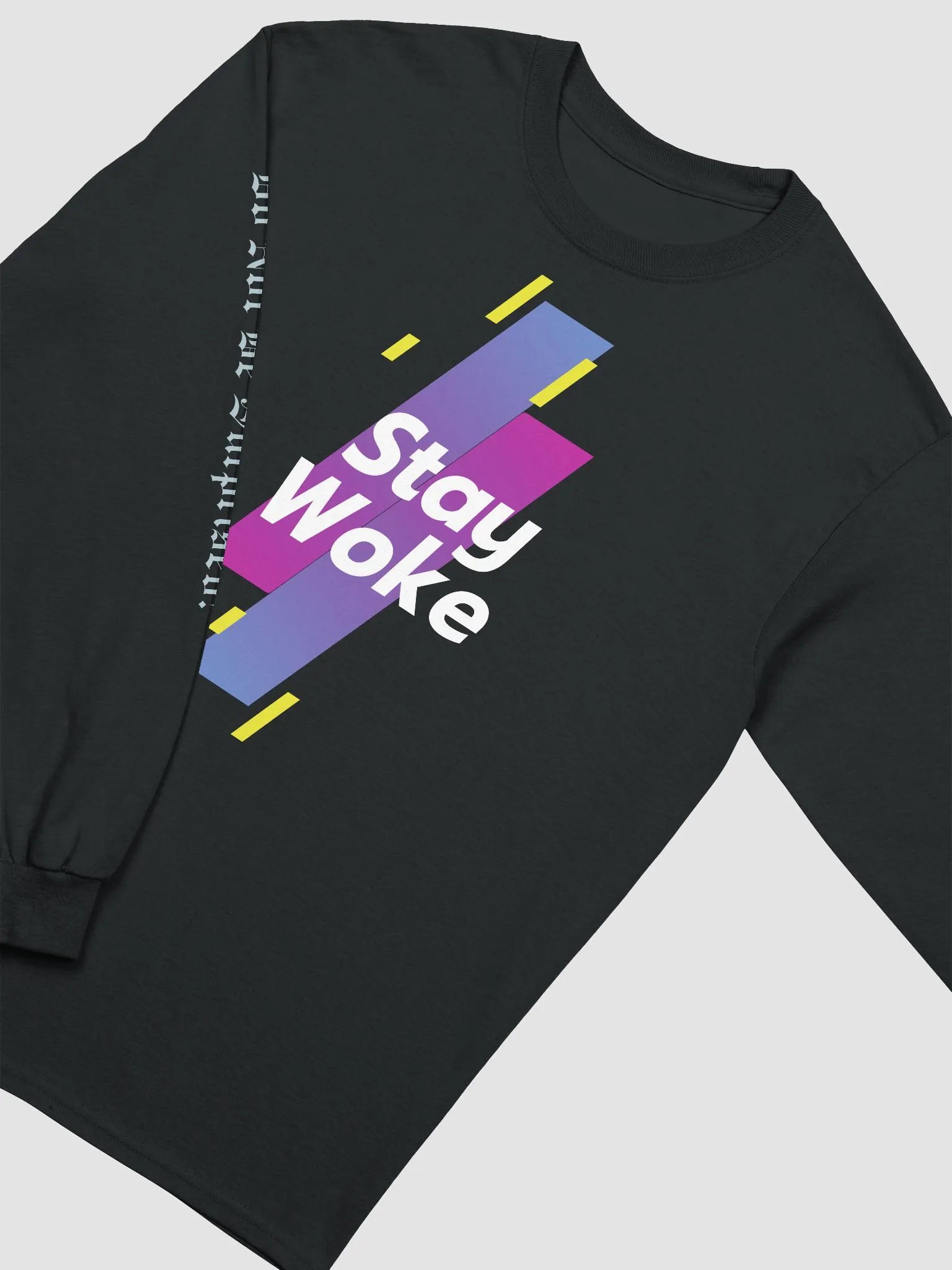Stay Woke Long Heavy Sleeved Tees Desinged by Anopa Silver product image (3)