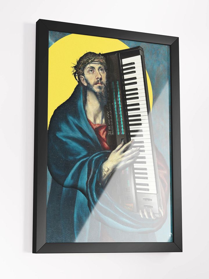 Christ Carrying the DX7 (Yamaha DX7) by Frank Fonik, Techno EDM Framed High Quality Matte Poster product image (1)