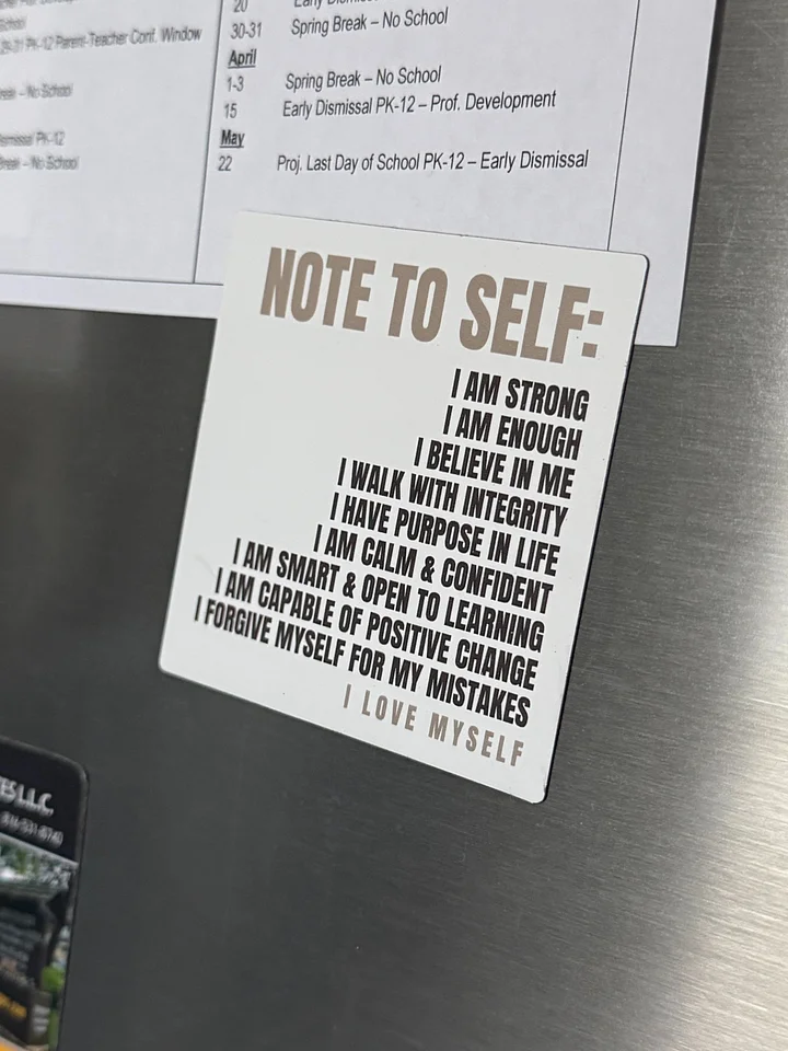 Note To Self: Daily Affirmations Magnet product image (1)